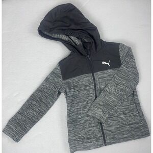 Puma Boys Gray Heather Full Zip Activewear Jacket‎ XS 5/6 Running